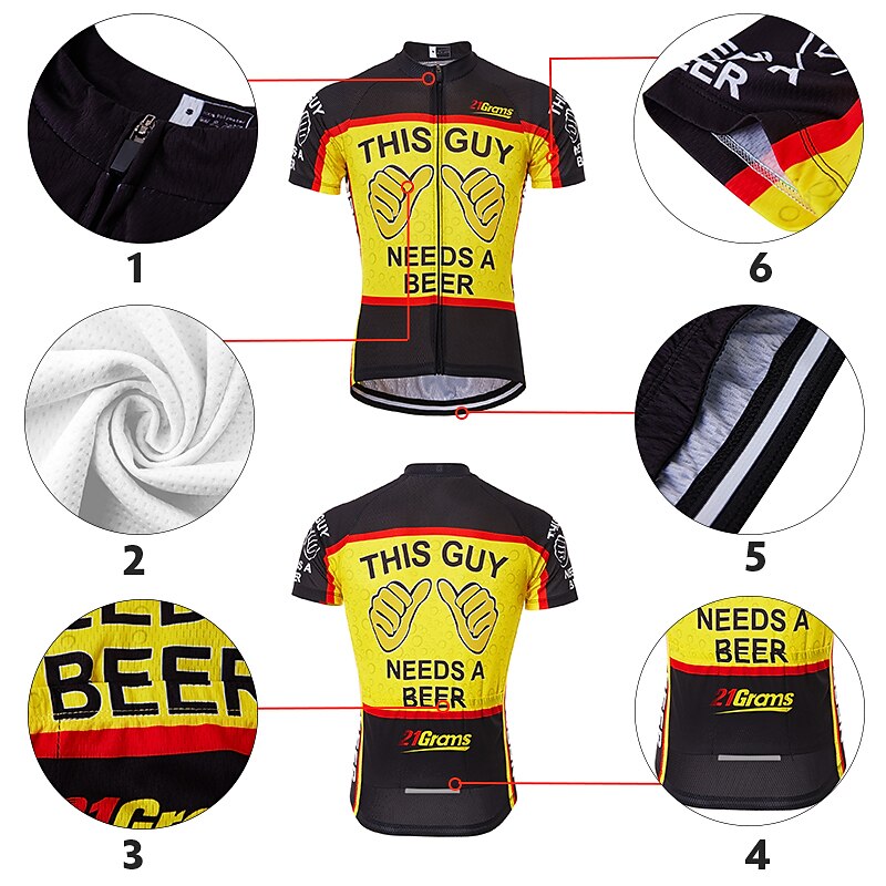 Men's Cycling Jersey Short Sleeve Bike Jersey Top with 3 Rear Pockets Mountain Bike MTB Road Bike Cycling Fast Dry Breathable Quick Dry Moisture Wicking Black Red Black Yellow Red Blue Graphic 2025 - $28.99 –P4