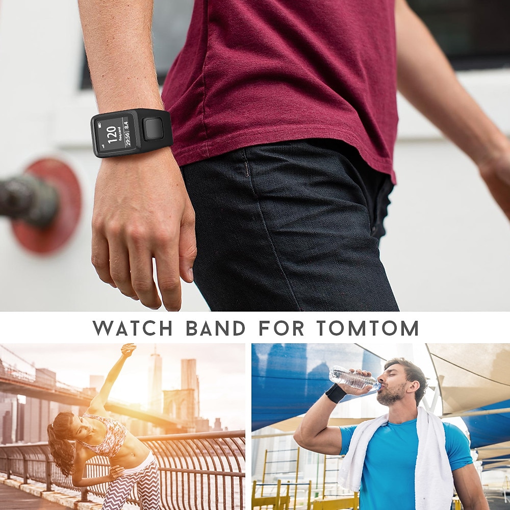 Watch Band for TomTom Adventure Golfer 2, Runner Spark 3/2 Cardio+Music Silicone Replacement  Strap Elastic Breathable Sport Band Wristband 2025 - $27.99 –P6