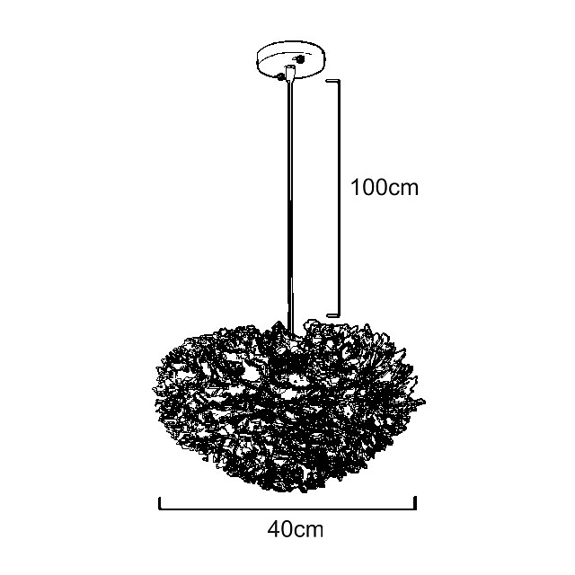 Lampa wisząca led 30/40/45/50/55/60/70 cm pojedynczy projekt wisiorek lekki metal pióro artystyczne inspirowane naturą 220-240 v 2025 - $249.99 –P9