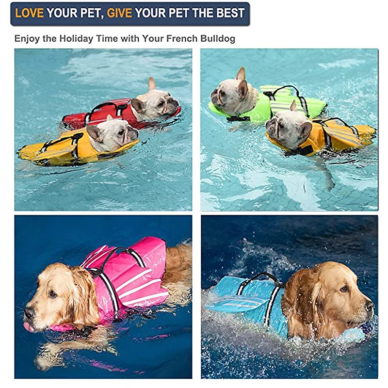 2026年 犬用 犬のライフジャケット スポーツ＆アウトドア 安全用具 ビーチ ブルー 犬服 for ハスキー犬 ゴールデンレトリバー 中量 ラージ  コレクション – $21.99 –P5