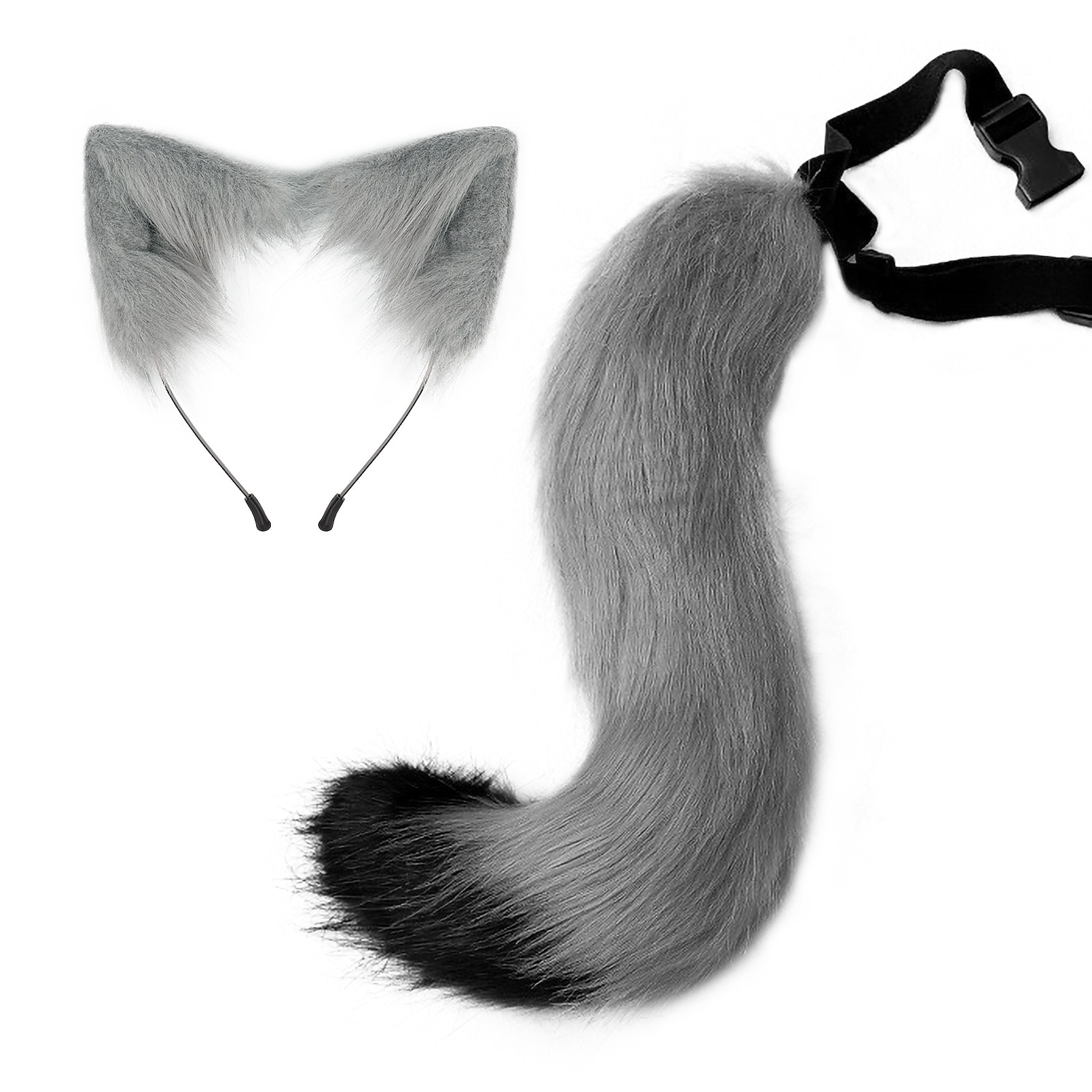 Fox Ear Wolf Beast Tail Wolves Cat Ear Hairband Headwear Tail Anime Cosplay Prop