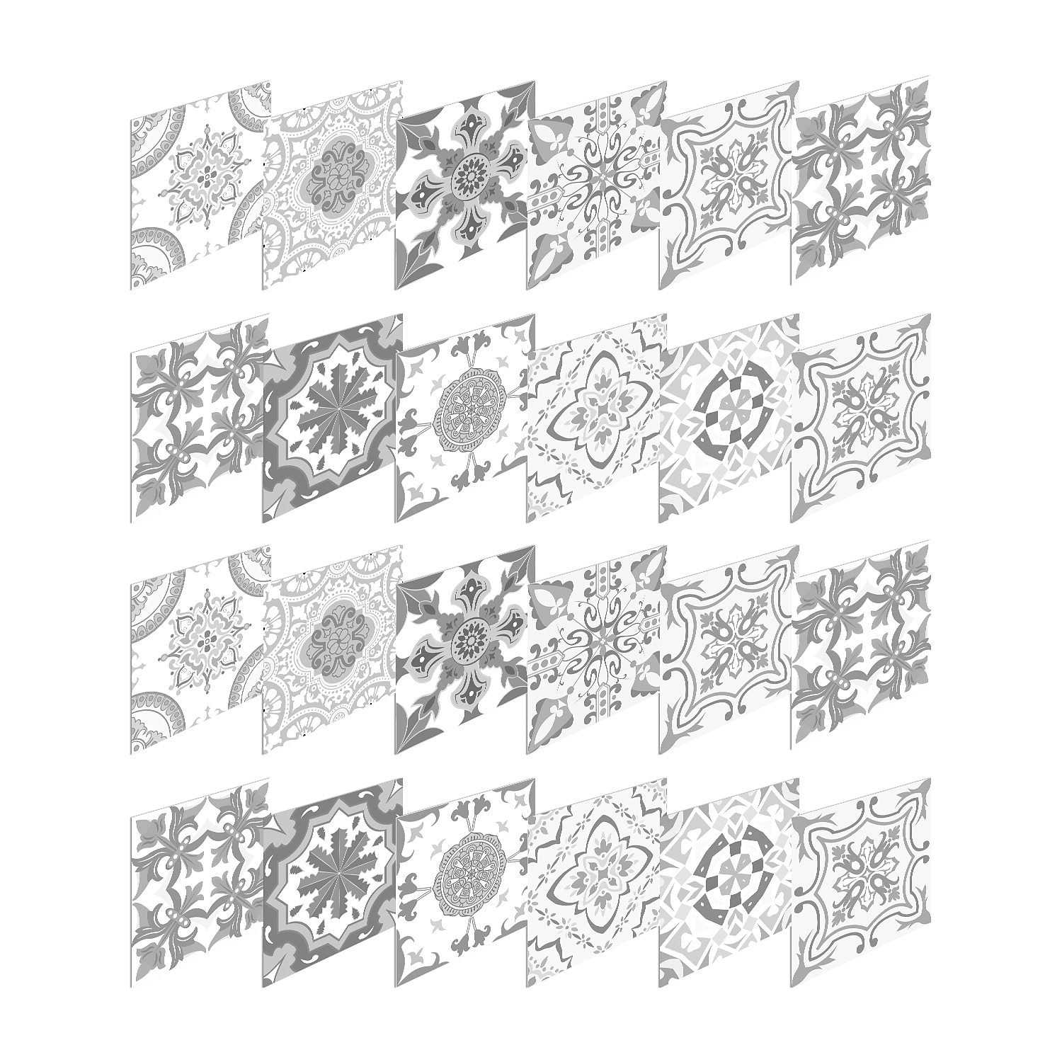 24/48pcs adesivi murali autoadesivi mandala impermeabili classici adesivi per piastrelle marocchine cucina creativa bagno soggiorno del 2025 a $15.49 –P14