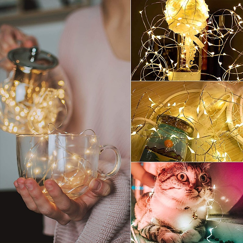 30 PCS 12PCS 6PCS Fairy Lights Battery Operated (Included) 600LED 240LED 120LED Mini String Lights Waterproof Copper Wire Firefly Starry Lights for Halloween Party Christmas Festivals Decorations 2025 - $10.99 –P10