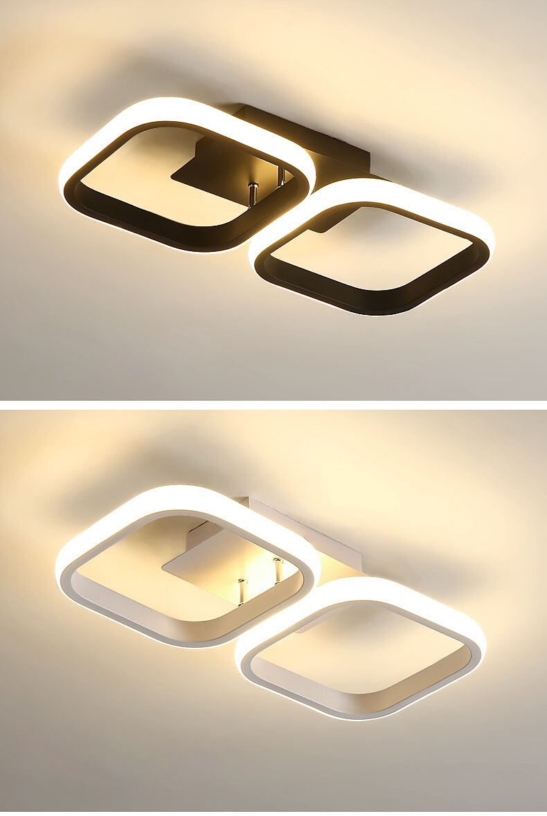 Plafoniera cu 2 lumini cu 3 lumini reglabile cu led forme geometrice lumini pentru montare aluminiu silicagel stil modern finisaje vopsite metalice led 110-120v 220-240v / certificat ce 2025 - $133.99 –P5