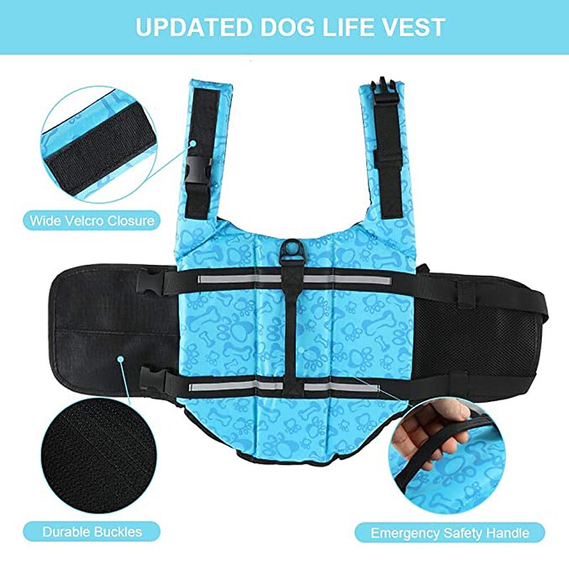 Dog Dog Life Jacket Reflective Adjustable Sports & Outdoors Safety Beach Pool Dog Clothing for Husky Golden Retriever Bichon Frise Pomeranian Small 2025 - $20.99 –P11