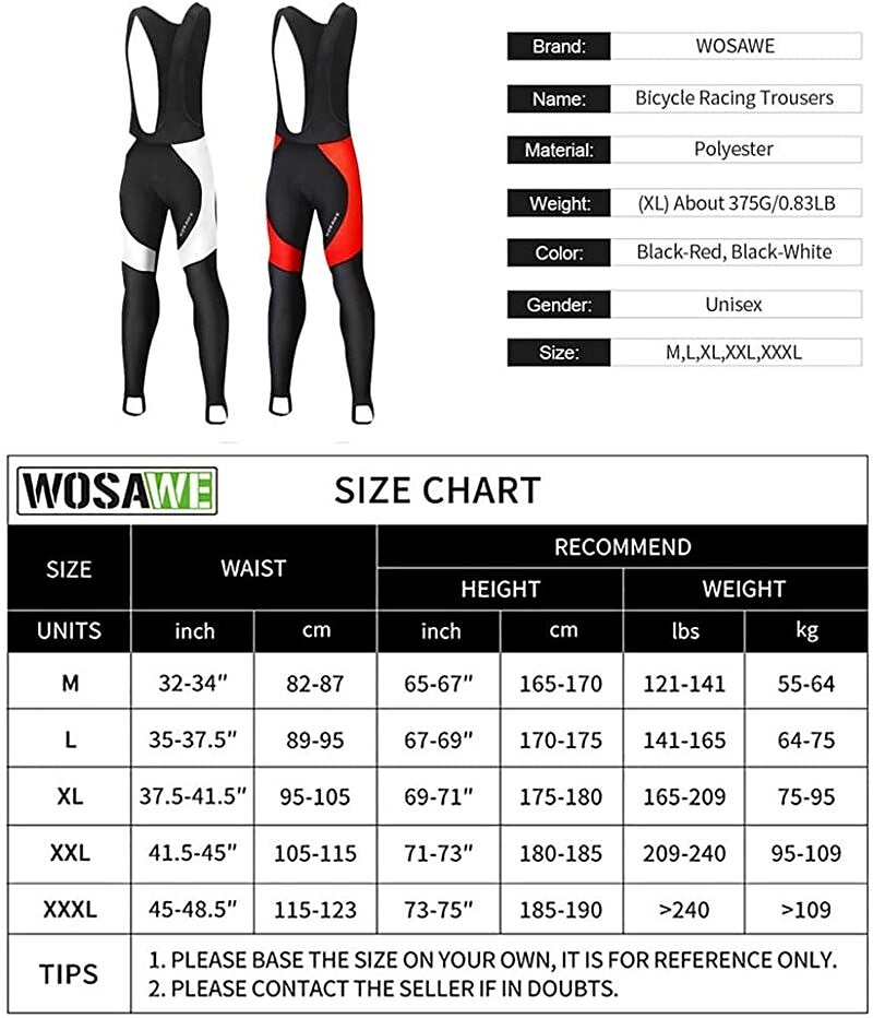  WOSAWE Women's Cycling Tights Thermal Fleece Sports