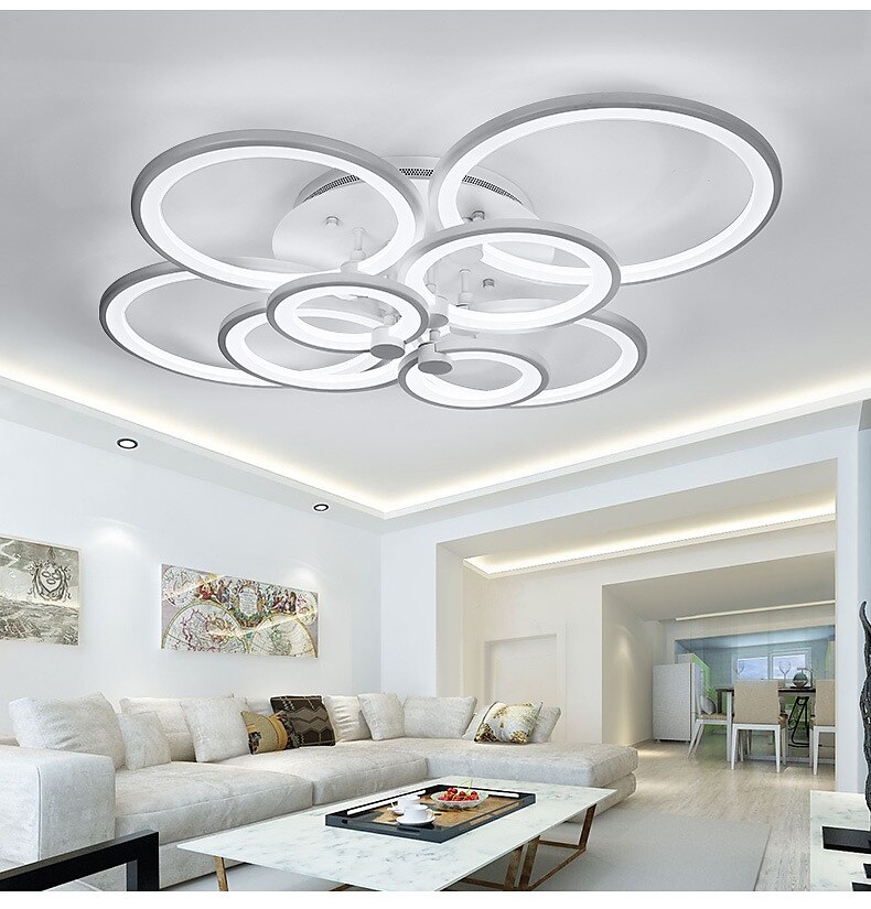 60/80/95 cm Chandelier Dimmable Ceiling Light LED Geometric Shapes Flush Mount Lights Metal Layered Modern Style Linear Painted Finishes 110-120V 220-240V 2025 - $133.99 –P5