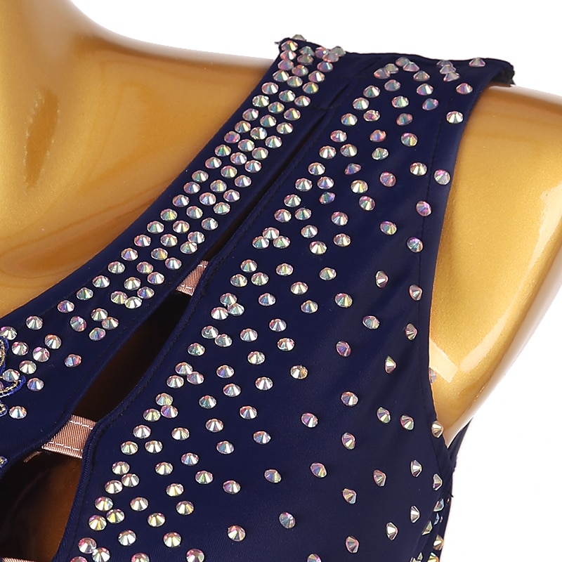 Vestito da pattinaggio artistico Per donna Da ragazza Pattinaggio sul ghiaccio Vestiti Completi Bianco Blu marino scuro Rosso Floreale Scollatura posteriore Retato Elastene Elevata elasticità del 2026 a $118.99 –P5