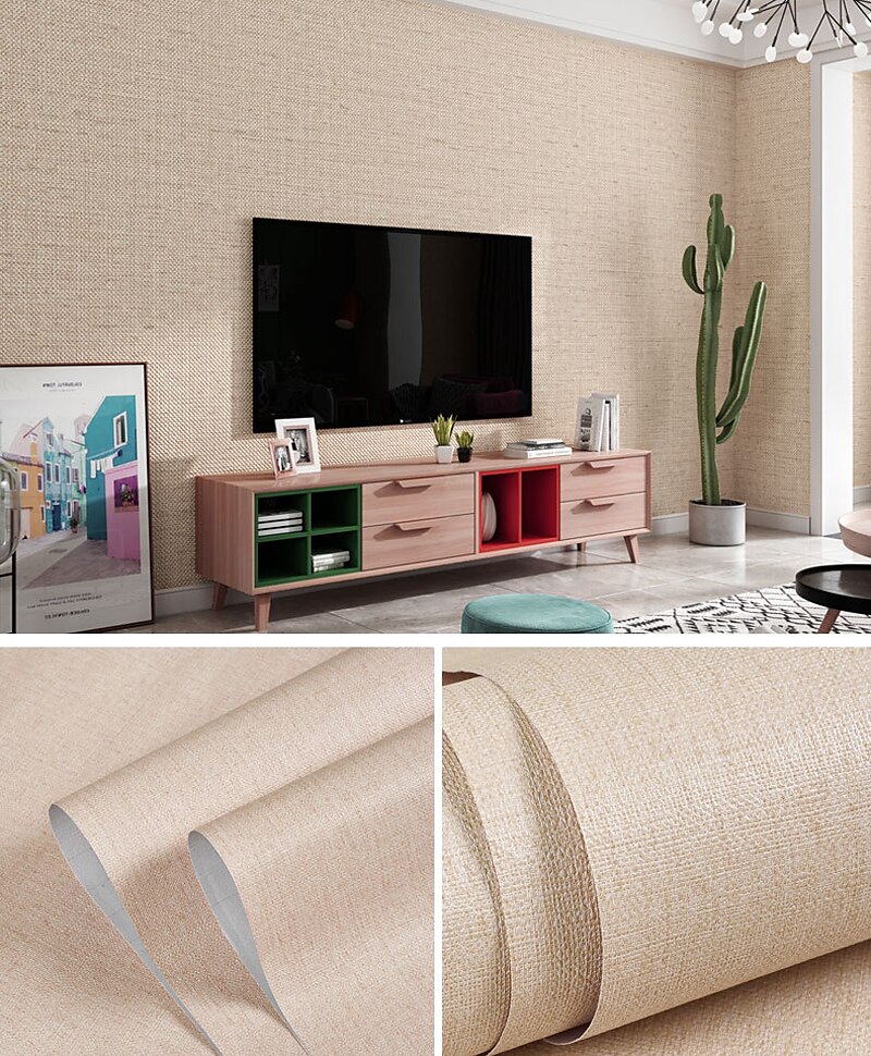 Wallpaper Self-adhesive Solid Color Wall Fabrics  Non Woven for Home Decoration Waterproof Material Home Decor 53x300cm 2025 - AU $29.69 –P9
