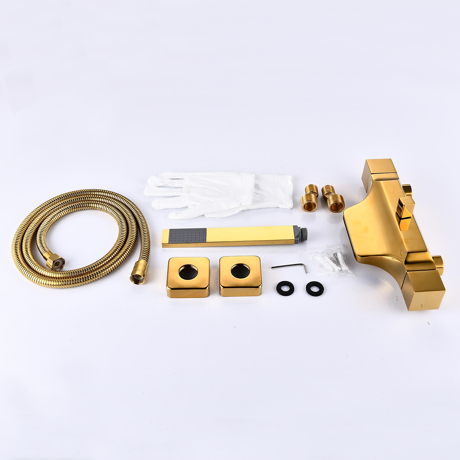 kád csaptelep - modern galvanizált falra szerelhető kerámia szelepes kád zuhanycsapok 2025 - $275.39 –P18