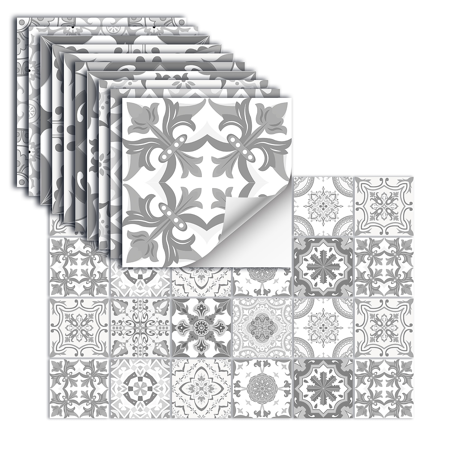 24/48pcs adesivi murali autoadesivi mandala impermeabili classici adesivi per piastrelle marocchine cucina creativa bagno soggiorno del 2025 a $15.49 –P19