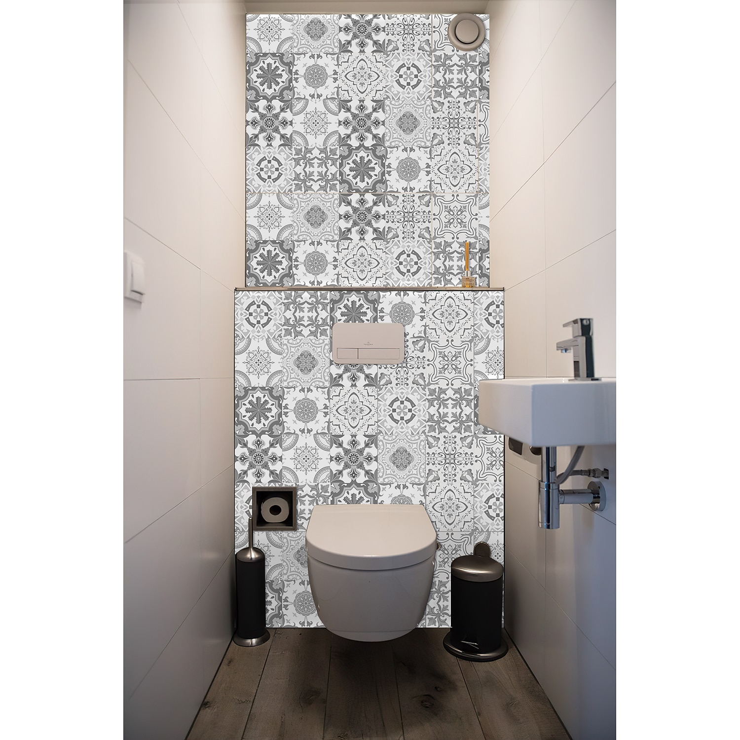 24/48pcs adesivi murali autoadesivi mandala impermeabili classici adesivi per piastrelle marocchine cucina creativa bagno soggiorno del 2025 a $15.49 –P1