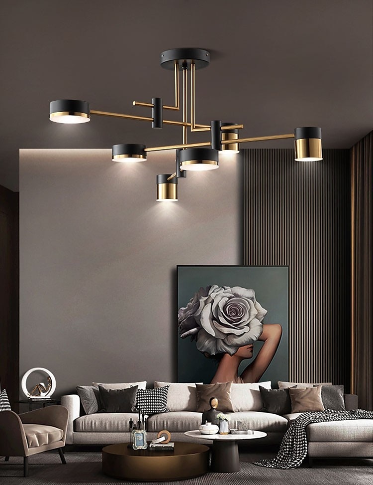 led deckenleuchte 76/76/101,6 cm geometrische formen kronleuchter metall sputnik geometrisch galvanisierte lackierte oberflächen led nordischen stil 220-240v 2025 - $251.89 –P10