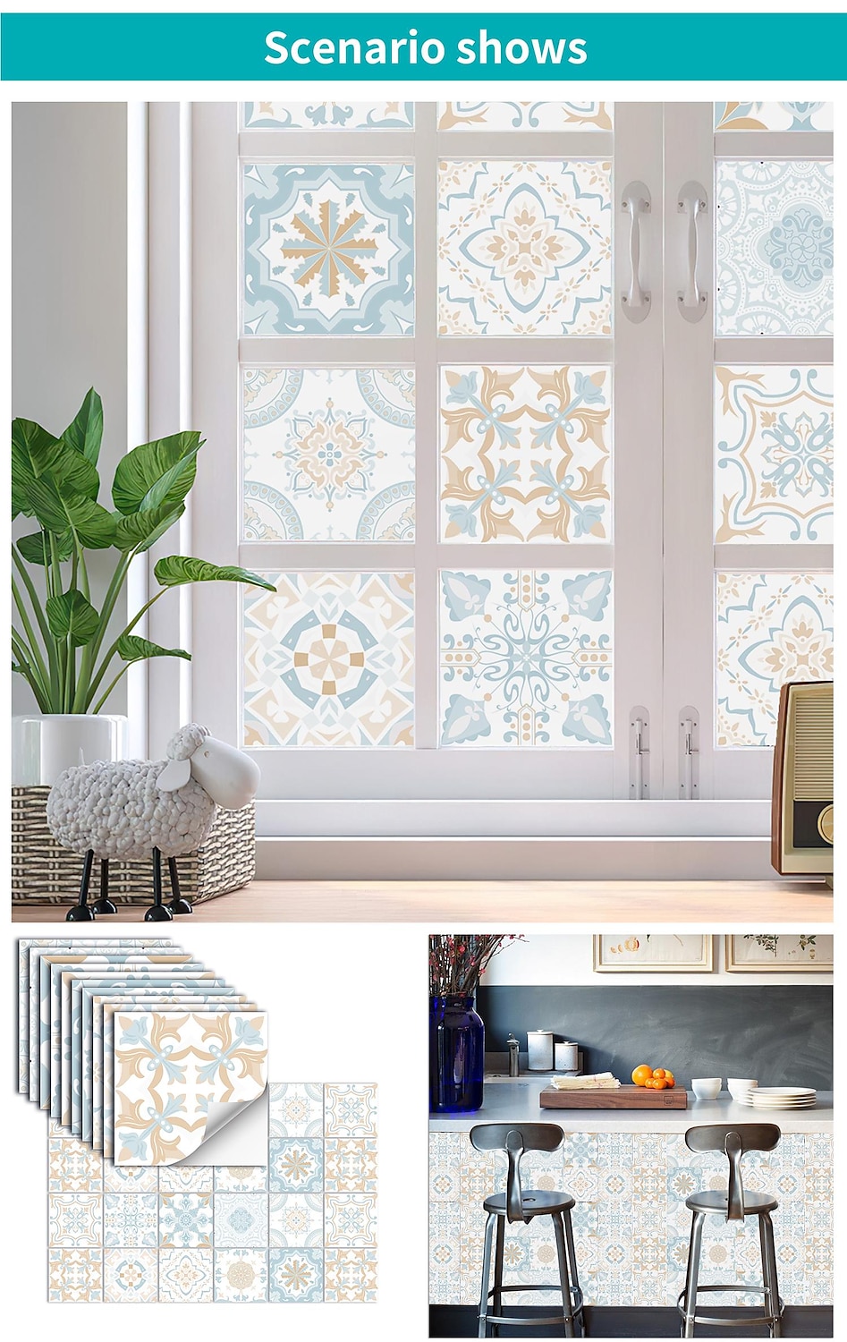 24/48 Uds pegatinas de pared autoadhesivas impermeables azulejos frescos pegatinas impermeables cocina creativa baño sala de estar 2025 - $9.49 –P10