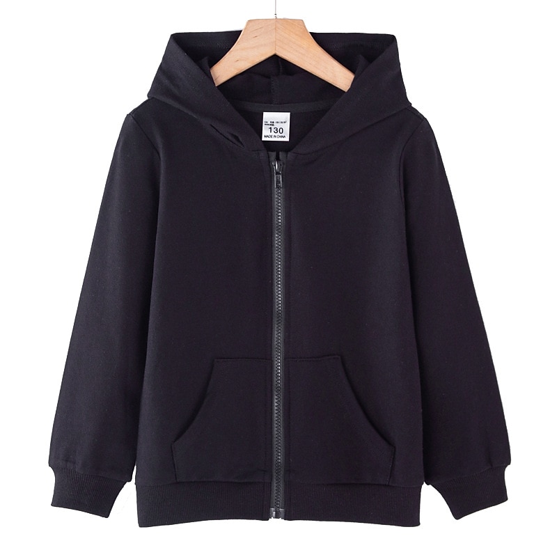 Barn Unisex Jakke Kappa Ytterkläder Slät Långärmad Ficka Täcka Gata Bomull Aktiv Grundläggande Svart Rodnande Rosa Gul Vinter Höst 3-13 år 2025 - $26.99 –P2