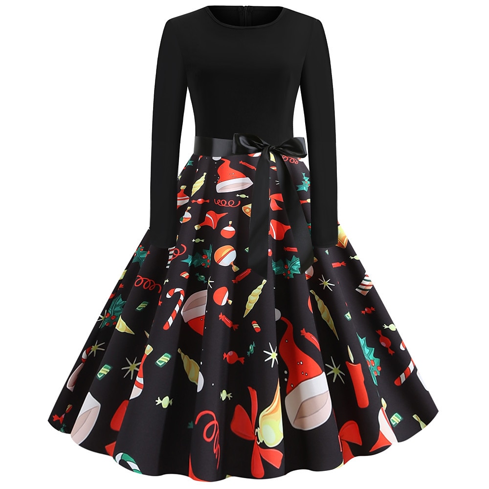 père Noël Robe de Noël Robe De Noël Fantaisie Femme Noël Nouvel an la veille de Noël 1950s Noël Adulte Soirée Noël Réveillon du nouvel an Robe de 2025 ? $21.99 –P4