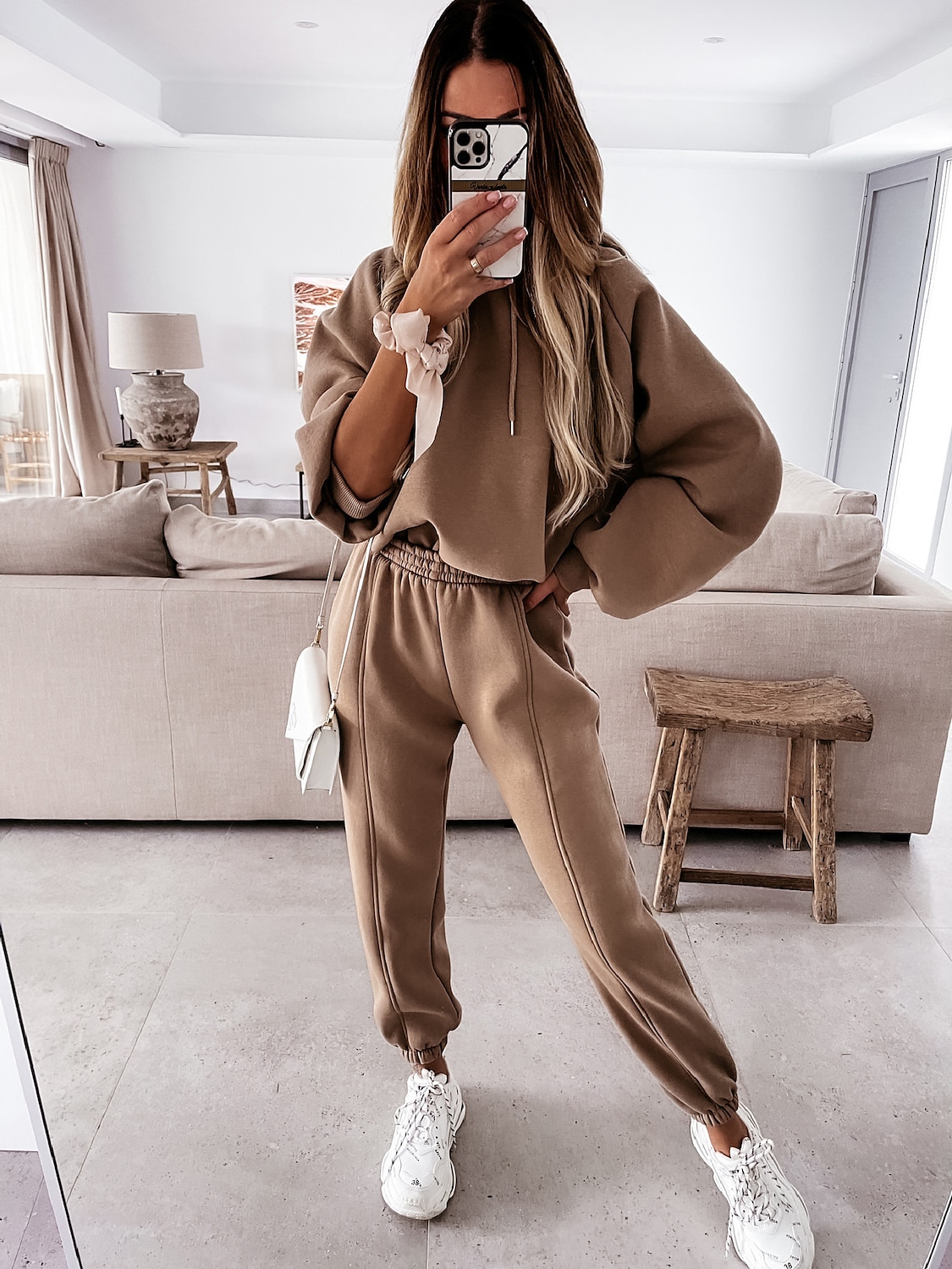 Women's Active Streetwear Tracksuit Pants Sets Sweatshirt Long Sleeve Hooded Solid Color Sports Outdoor Casual Black White Green Fall & Winter Regular Fit 2025 - $28.99 –P8