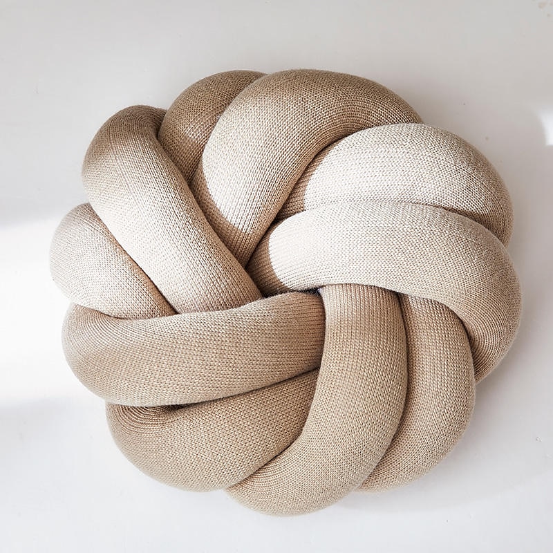 Travesseiro de nó redemoinho travesseiro de chão bola almofadas decorativas 13,8 polegadas travesseiro macio redondo atado para casa cama quarto decoração sofá escritório decoração travesseiro de de 2025 por $37.99 –P12