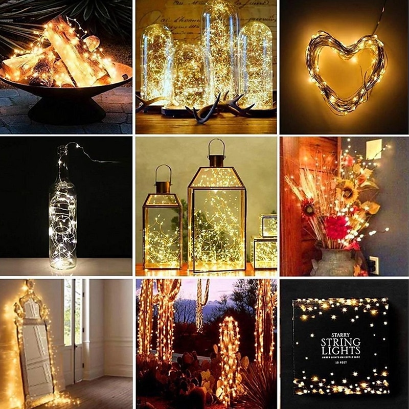 30 PCS 12PCS 6PCS Fairy Lights Battery Operated (Included) 600LED 240LED 120LED Mini String Lights Waterproof Copper Wire Firefly Starry Lights for Halloween Party Christmas Festivals Decorations 2025 - $10.99 –P7