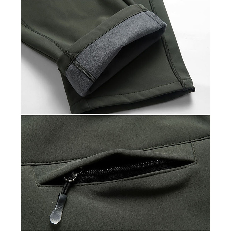 Herr Vandringsbyxor Fleecefodrade byxor Softshell-byxor Vinter Utomhus Håller värmen Vindtät Vattenavvisande Multi Pocket Underdelar Elastisk midja Ficka med blixtlås Herrgrå Armégrön Jakt Skidåkning 2025 - $29.99 –P17