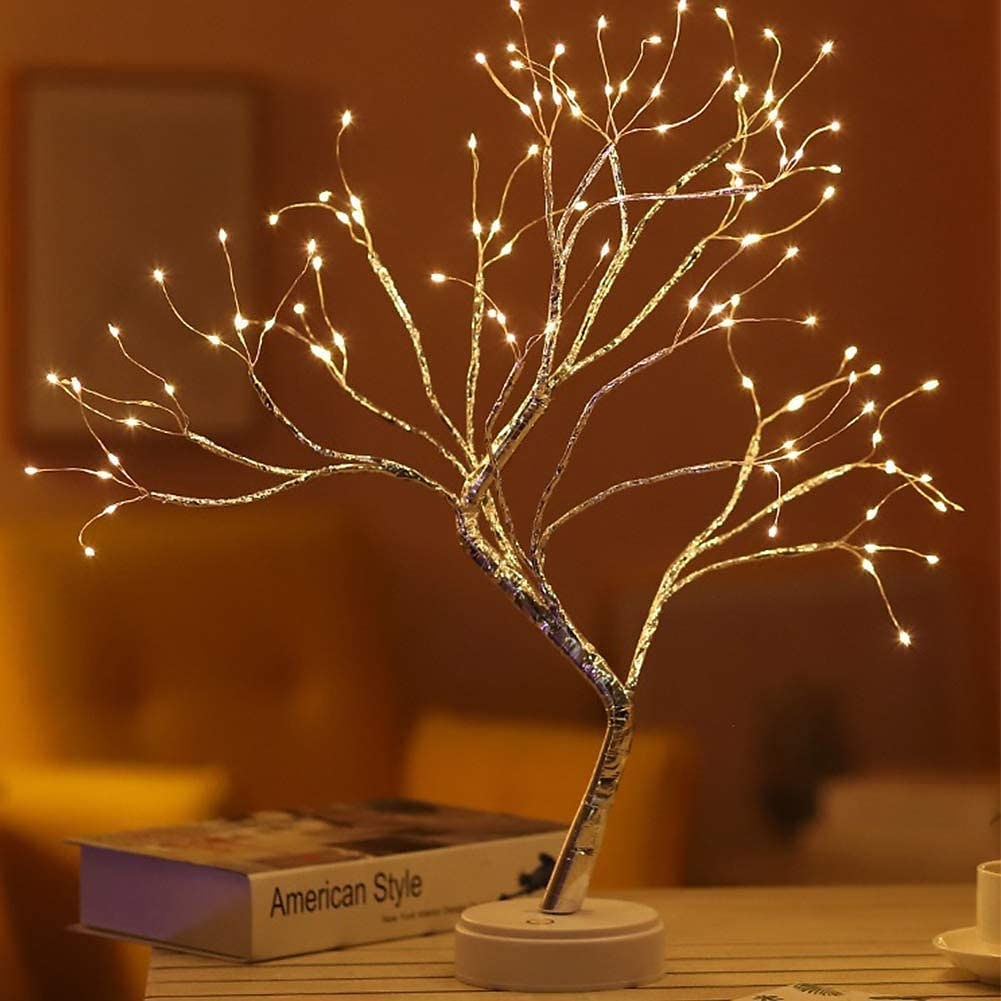Tabletop Bonsai Tree Light with 108 LED Copper Wire String Lights, DIY  Artificial Tree Lamp, Battery/USB Operated