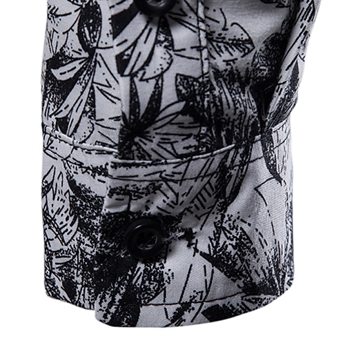 Herren Blumen Hemd Knopfhemd Langarm Modisch Designer Leicht Hochzeit Urlaub Party Umlegekragen Bedruckt Weiß Rote Blau 2025 - $26.99 –P3