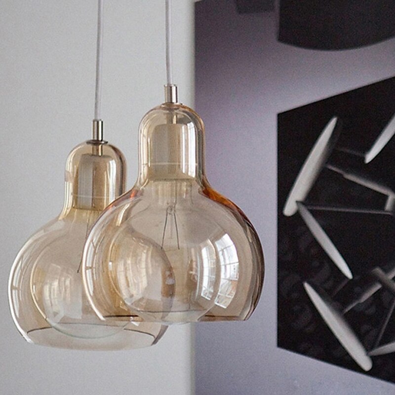 LED pendentif lumière personnalité simple grande ampoule lustre restaurant créatif barre lumineuse chambre lustre en verre à tête unique de 2025 ? $92.99 –P1