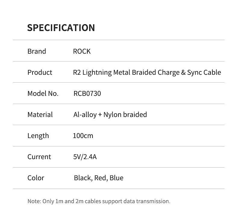 iPhone Charger 3.3ft 6.6ft ROCK Lightning Cable iPhone Charging Cord 2.4A Fast Charging Nylon Braided USB Cable Compatible with iPhone 14 Pro Max 13 Pro 12 11 XS Max 8 Plus 7 2025 - $12.99 –P10
