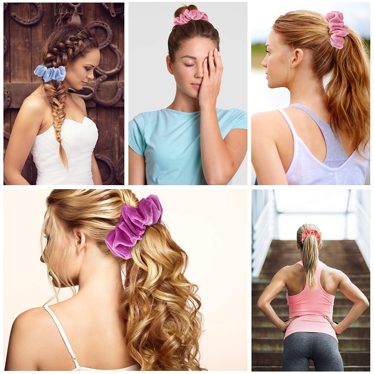 40 stk hårscrunchies fløyel elastisk hårbånd scrunchy hårbånd tau scrunchie for kvinner eller jenter hårtilbehør 40 assorterte farger 2026 - $27.99 –P3
