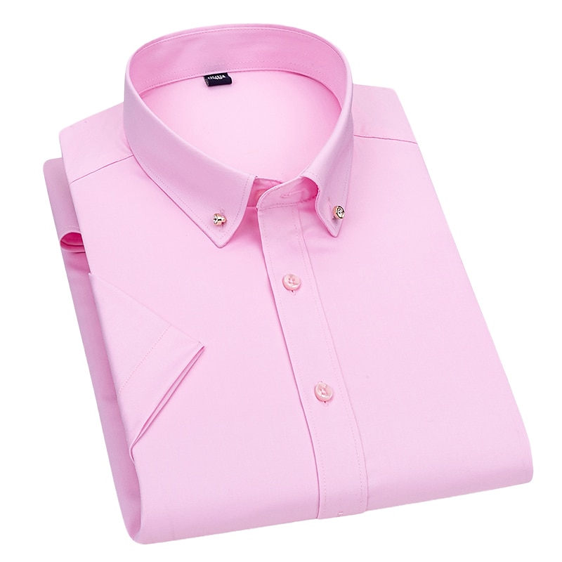 Per uomo Camicie Camicia abbottonata Resistente alle rughe Camicia con colletto Stampe astratte Matrimonio Ufficio Nero Bianco Rosa Blu marino Manica corta Squadrata Per tutte le stagioni del 2025 a $31.99 –P1