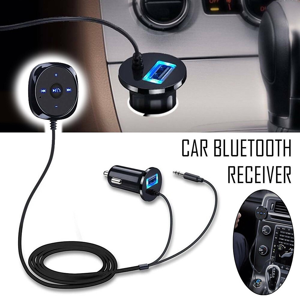 Bluetooth Car Kit - Handsfree Speaker & MP3 Wireless Receiver for Music Streaming and Calls, 3.5mm AUX & 5V/2.1A USB Car Charger 2025 - $27.99 –P1