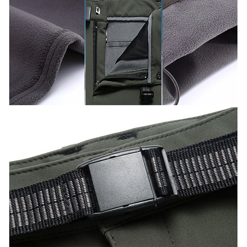 Herr Vandringsbyxor Fleecefodrade byxor Softshell-byxor Vinter Utomhus Håller värmen Vindtät Vattenavvisande Multi Pocket Underdelar Elastisk midja Ficka med blixtlås Herrgrå Armégrön Jakt Skidåkning 2025 - $29.99 –P6