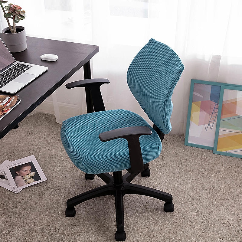 husă scaun de birou pentru computer burgundă elastică, rotativă, pentru scaun pentru jocuri, elastic, jacquard, negru, uni, culoare solidă, moale, durabil, lavabil 2025 - $14.49 –P11