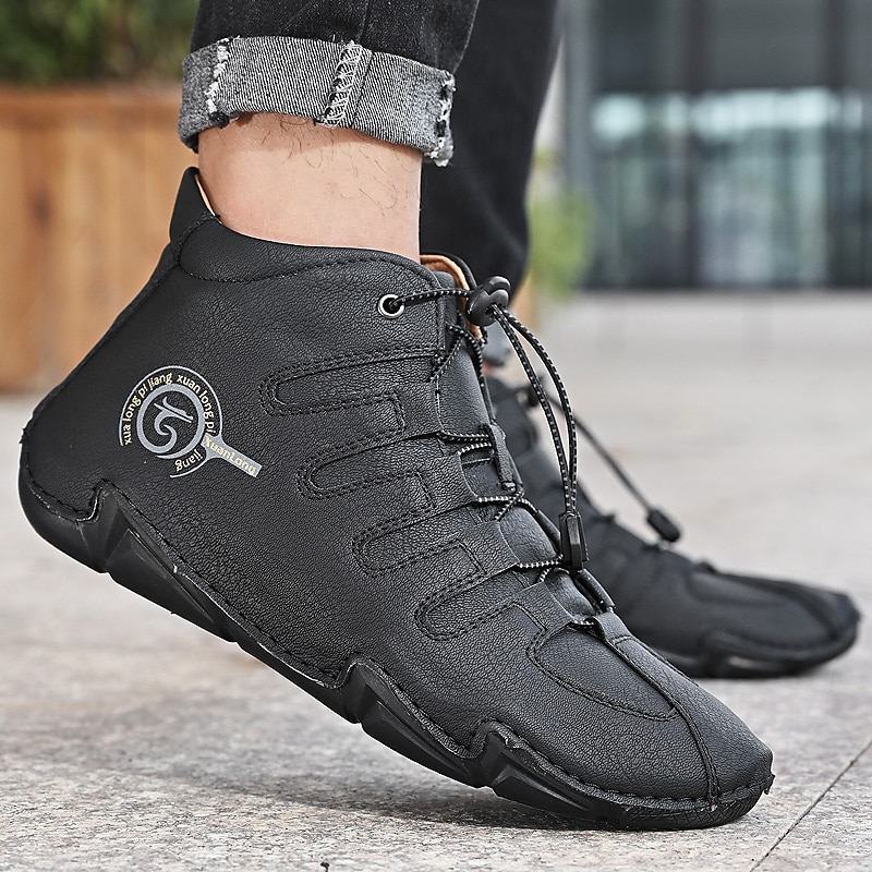 Per uomo Stivaletti Uncinetto Scarpe di pelle Scarpe fatte a mano Scarpe comfort Per sport Classico Informale Esterno Giornaliero Di pelle Sintetico Tenere al caldo Fatto a mano Antiscivolo del 2025 a $54.99 -P16