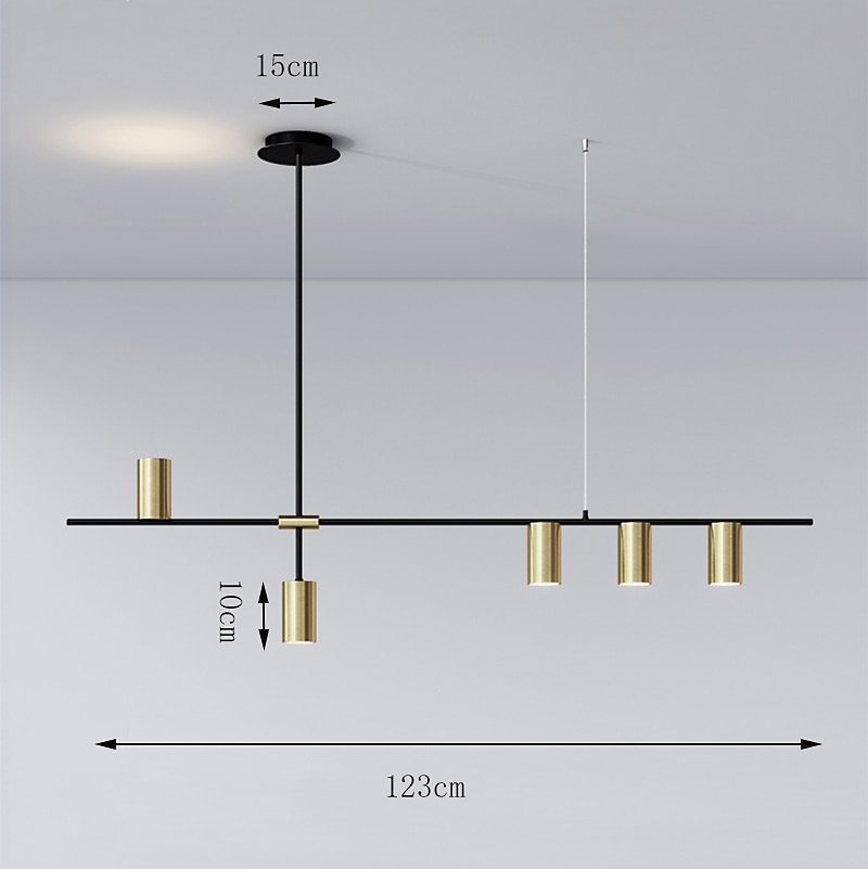 lampada a sospensione a led 123 cm lampada a sospensione design singolo in metallo stile nordico 220-240v del 2025 a $349.99 –P7