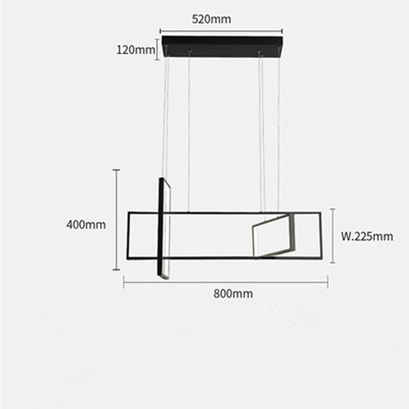 luz colgante led 80 cm formas geométricas candelabro de un solo diseño aluminio estilo formal estilo moderno elegantes acabados pintados led moderno 220-240v 2025 - $411.59 –P1