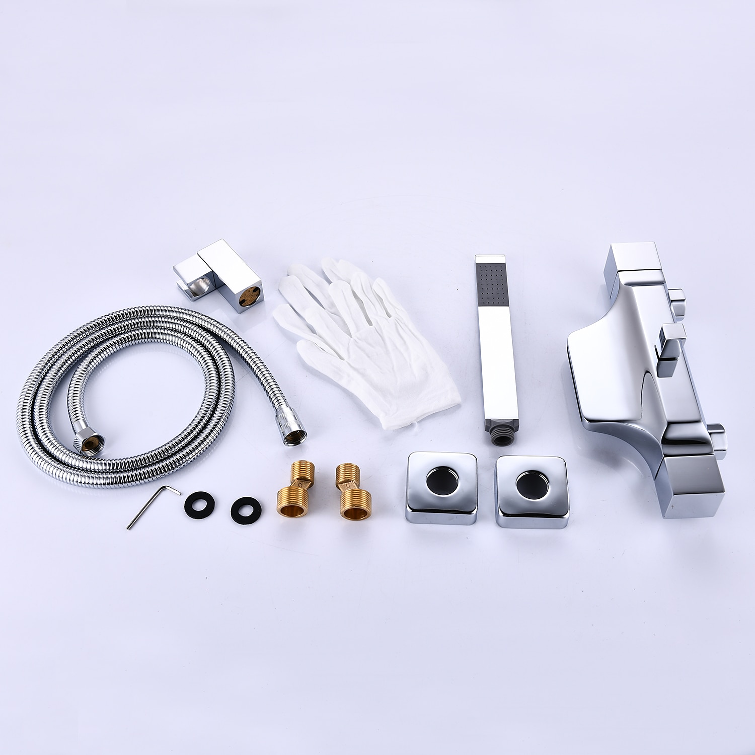 kád csaptelep - modern galvanizált falra szerelhető kerámia szelepes kád zuhanycsapok 2025 - $275.39 –P15