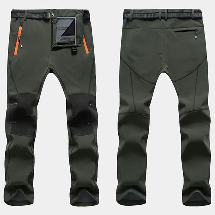 Herr Vandringsbyxor Fleecefodrade byxor Softshell-byxor Vinter Utomhus Håller värmen Vindtät Vattenavvisande Multi Pocket Underdelar Elastisk midja Ficka med blixtlås Herrgrå Armégrön Jakt Skidåkning 2025 - $29.99 –P15