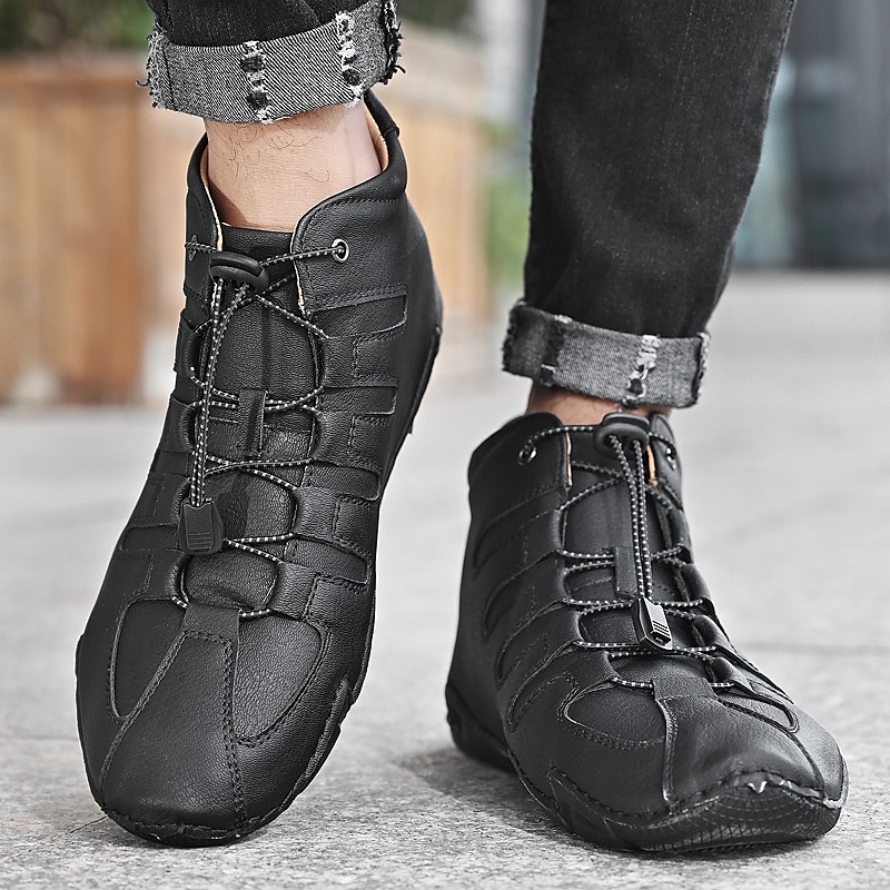 Per uomo Stivaletti Uncinetto Scarpe di pelle Scarpe fatte a mano Scarpe comfort Per sport Classico Informale Esterno Giornaliero Di pelle Sintetico Tenere al caldo Fatto a mano Antiscivolo del 2025 a $54.99 -P17