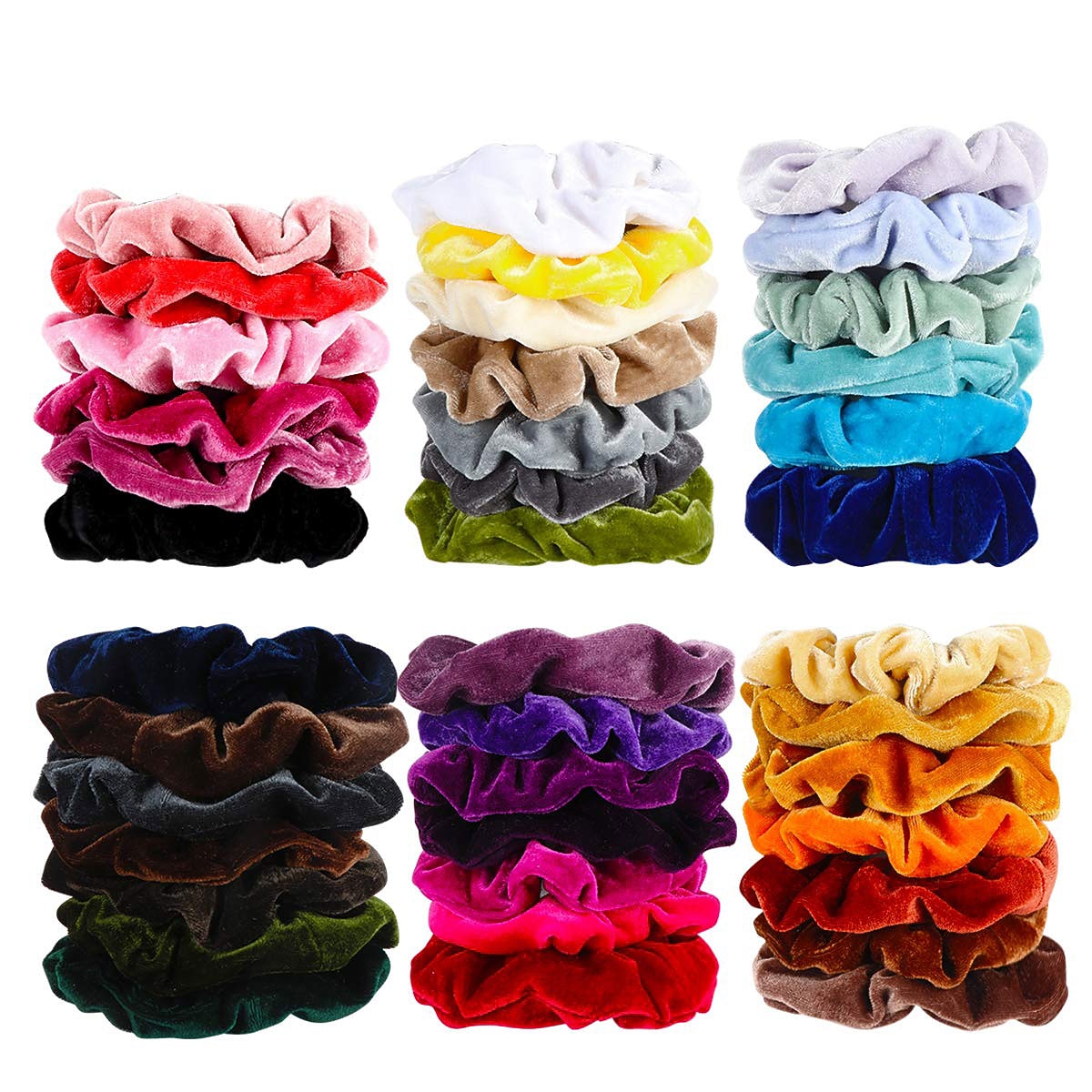 40 stk hårscrunchies fløyel elastisk hårbånd scrunchy hårbånd tau scrunchie for kvinner eller jenter hårtilbehør 40 assorterte farger 2026 - $27.99 –P2