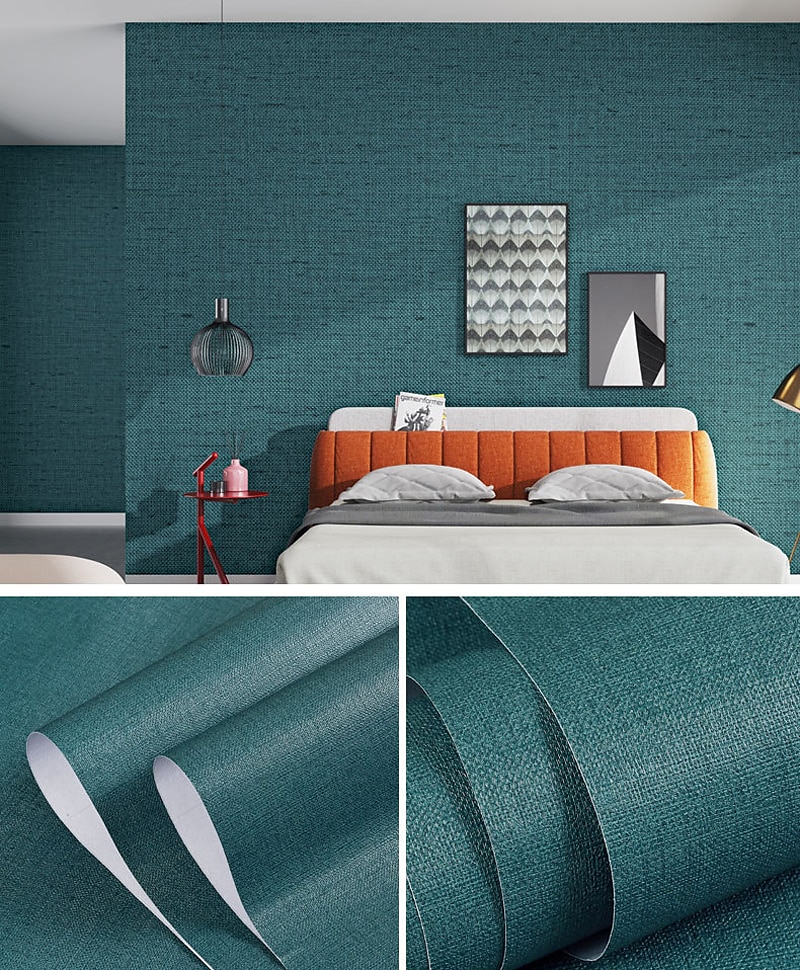Wallpaper Self-adhesive Solid Color Wall Fabrics  Non Woven for Home Decoration Waterproof Material Home Decor 53x300cm 2025 - AU $29.69 –P8