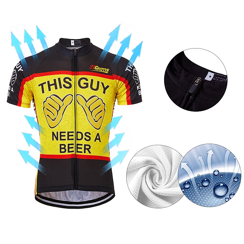 Men's Cycling Jersey Short Sleeve Bike Jersey Top with 3 Rear Pockets Mountain Bike MTB Road Bike Cycling Fast Dry Breathable Quick Dry Moisture Wicking Black Red Black Yellow Red Blue Graphic 2025 - $28.99 –P5
