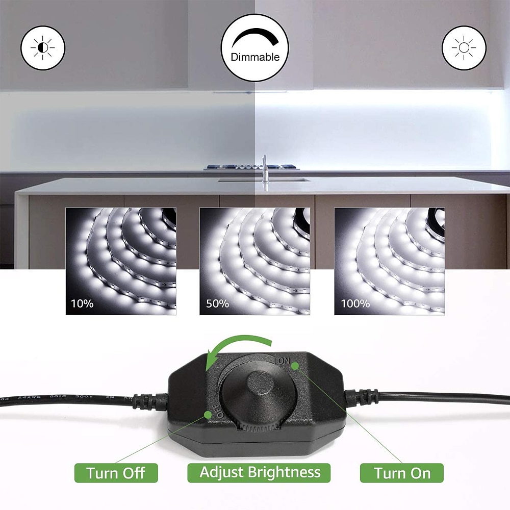32.8ft 10m Dimmable LED Light Strip Light SMD 2835 12V Flexible Under Cabinet Vanity Light Warm White Cold White 2026 - $24.99 –P6