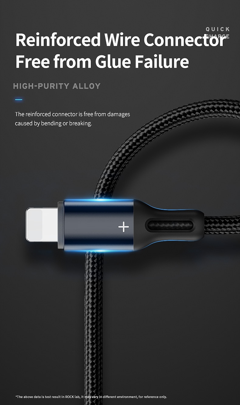 iPhone Charger 3.3ft 6.6ft ROCK Lightning Cable iPhone Charging Cord 2.4A Fast Charging Nylon Braided USB Cable Compatible with iPhone 14 Pro Max 13 Pro 12 11 XS Max 8 Plus 7 2025 - $12.99 –P6