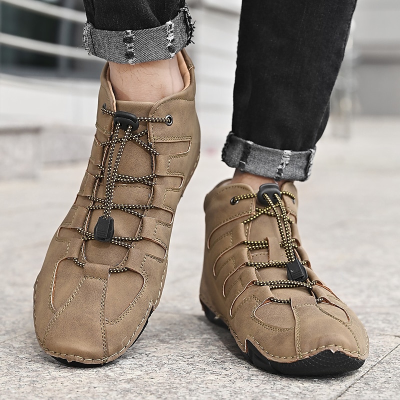 Per uomo Stivaletti Uncinetto Scarpe di pelle Scarpe fatte a mano Scarpe comfort Per sport Classico Informale Esterno Giornaliero Di pelle Sintetico Tenere al caldo Fatto a mano Antiscivolo del 2025 a $54.99 -P2