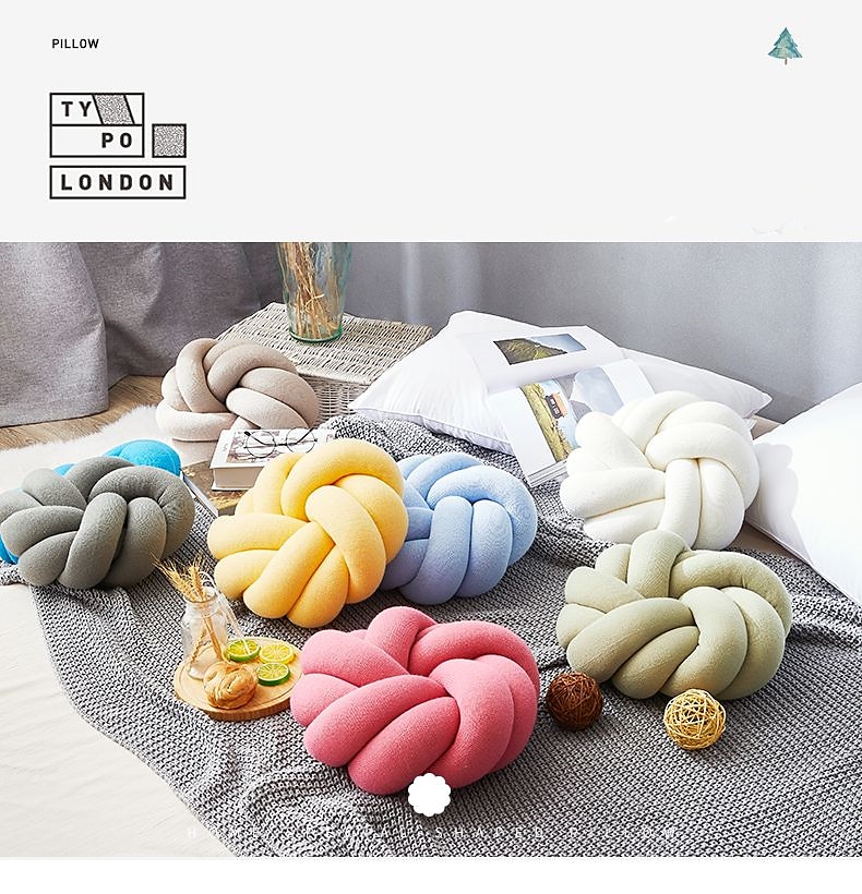 Travesseiro de nó redemoinho travesseiro de chão bola almofadas decorativas 13,8 polegadas travesseiro macio redondo atado para casa cama quarto decoração sofá escritório decoração travesseiro de de 2025 por $37.99 –P13