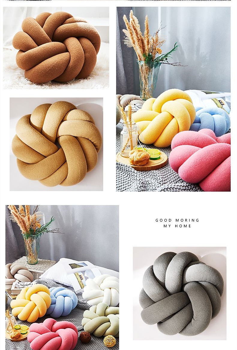 Travesseiro de nó redemoinho travesseiro de chão bola almofadas decorativas 13,8 polegadas travesseiro macio redondo atado para casa cama quarto decoração sofá escritório decoração travesseiro de de 2025 por $37.99 –P17