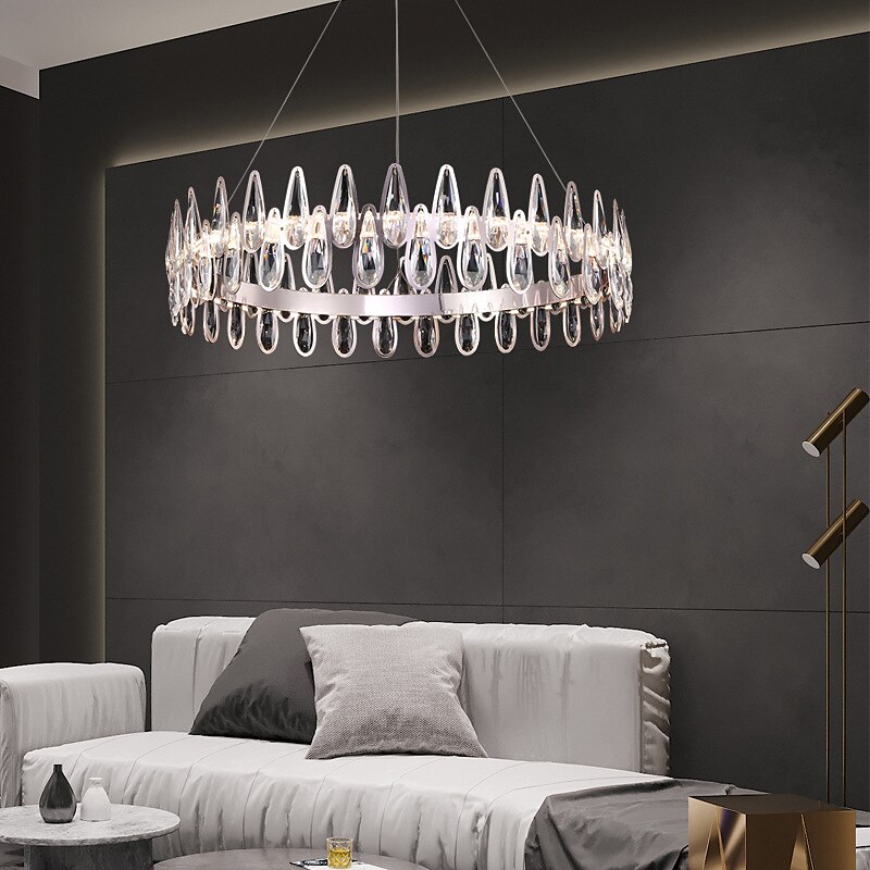 luminária led pendente 60 cm lanterna desgin lustre aço inoxidável galvanizado moderno 220-240v de 2025 por $1106.69 –P5