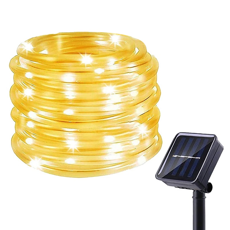 lumini de frânghie solare în aer liber alimentate cu energie solară tuburi impermeabile în aer liber cu 100 de leduri 35,7 picioare 8 moduri sârmă de cupru lumini de zână pentru gard de grădină patio curte petrecere nuntă sală de Crăciun 2025 - $23.99 –P11