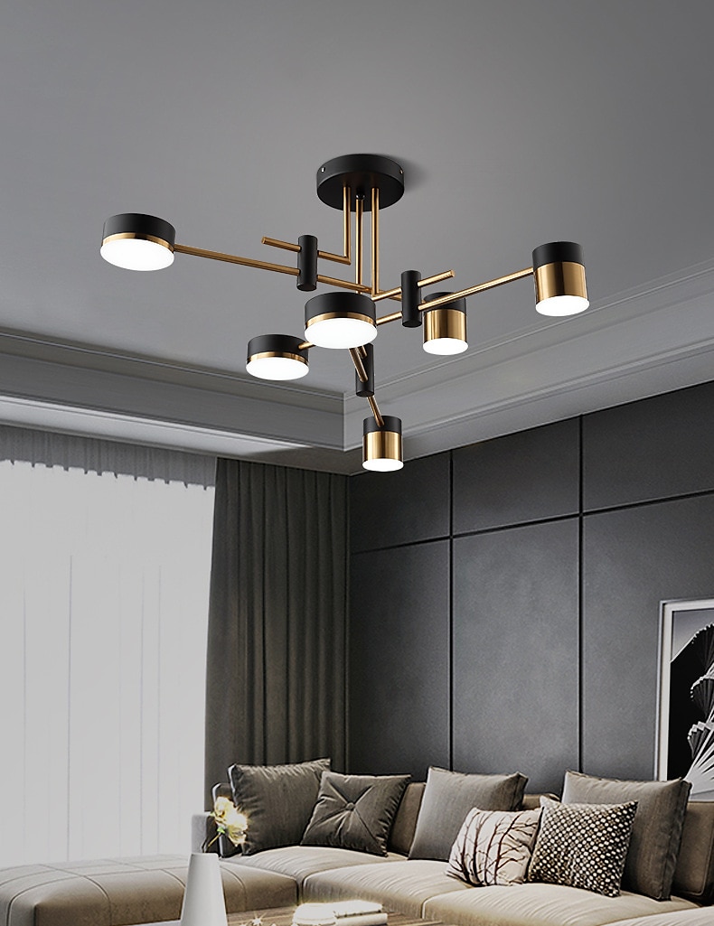 led deckenleuchte 76/76/101,6 cm geometrische formen kronleuchter metall sputnik geometrisch galvanisierte lackierte oberflächen led nordischen stil 220-240v 2025 - $251.89 –P6